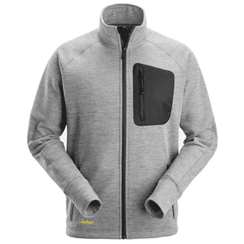 Snickers Flexiwork fleece sweatshirt jack met rits 8042 - grey/black