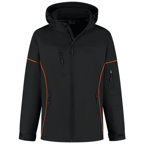 Santino softshell jack Curtis - zwart/oranje